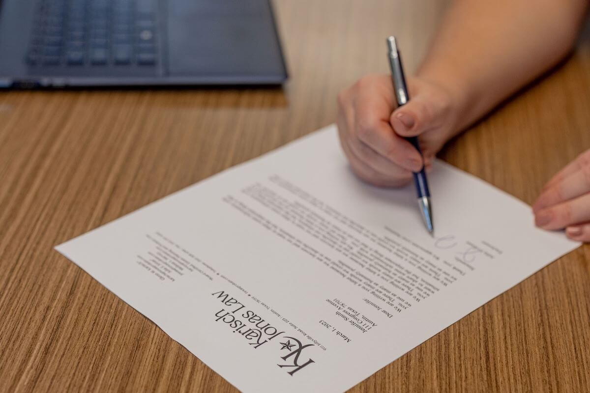 Personal injury attorney reviewing case documents